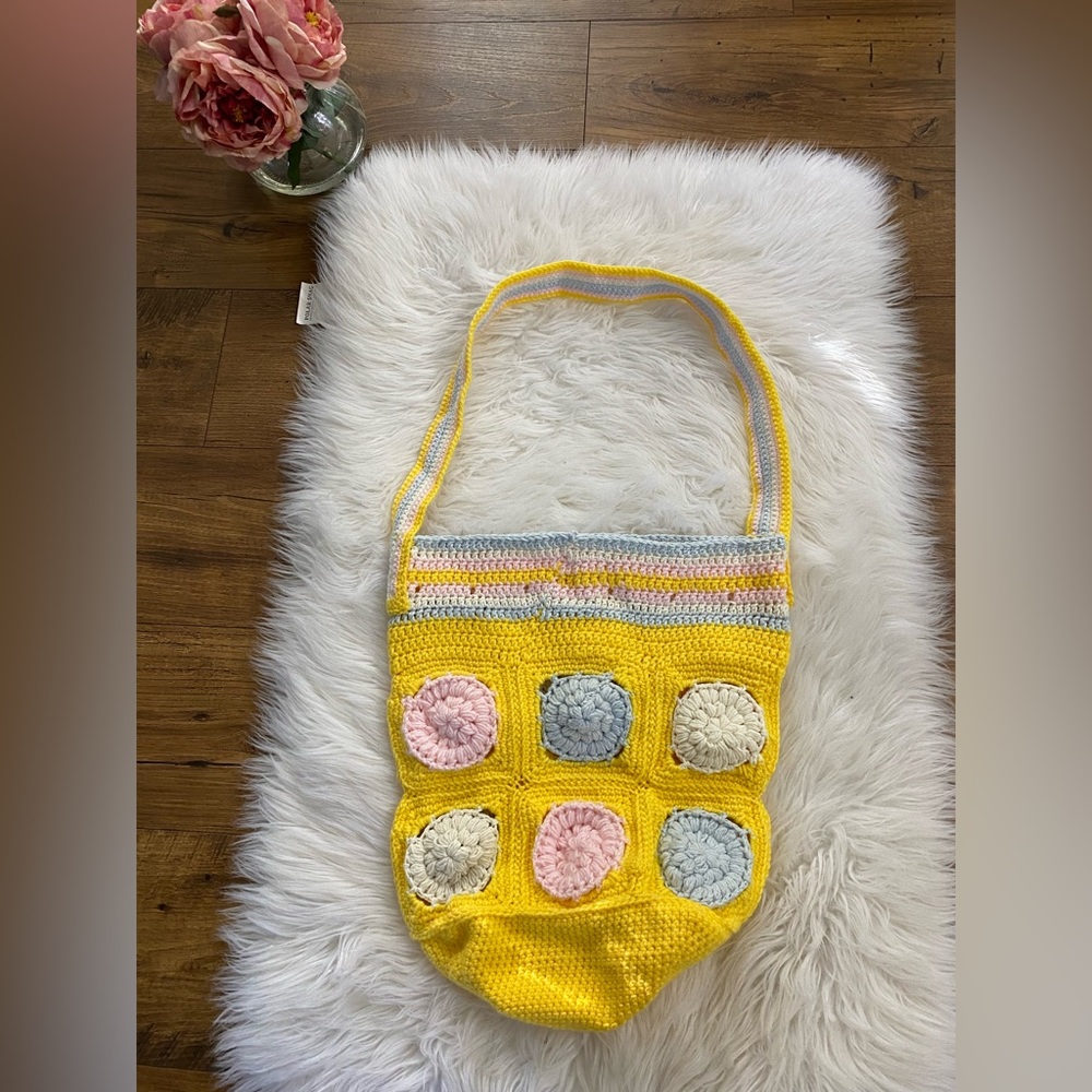 Hand Knitted Crochet Shoulder Bag.